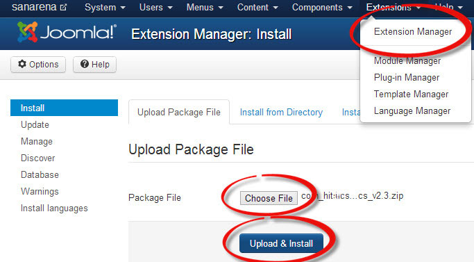 Joomla Extension Manager