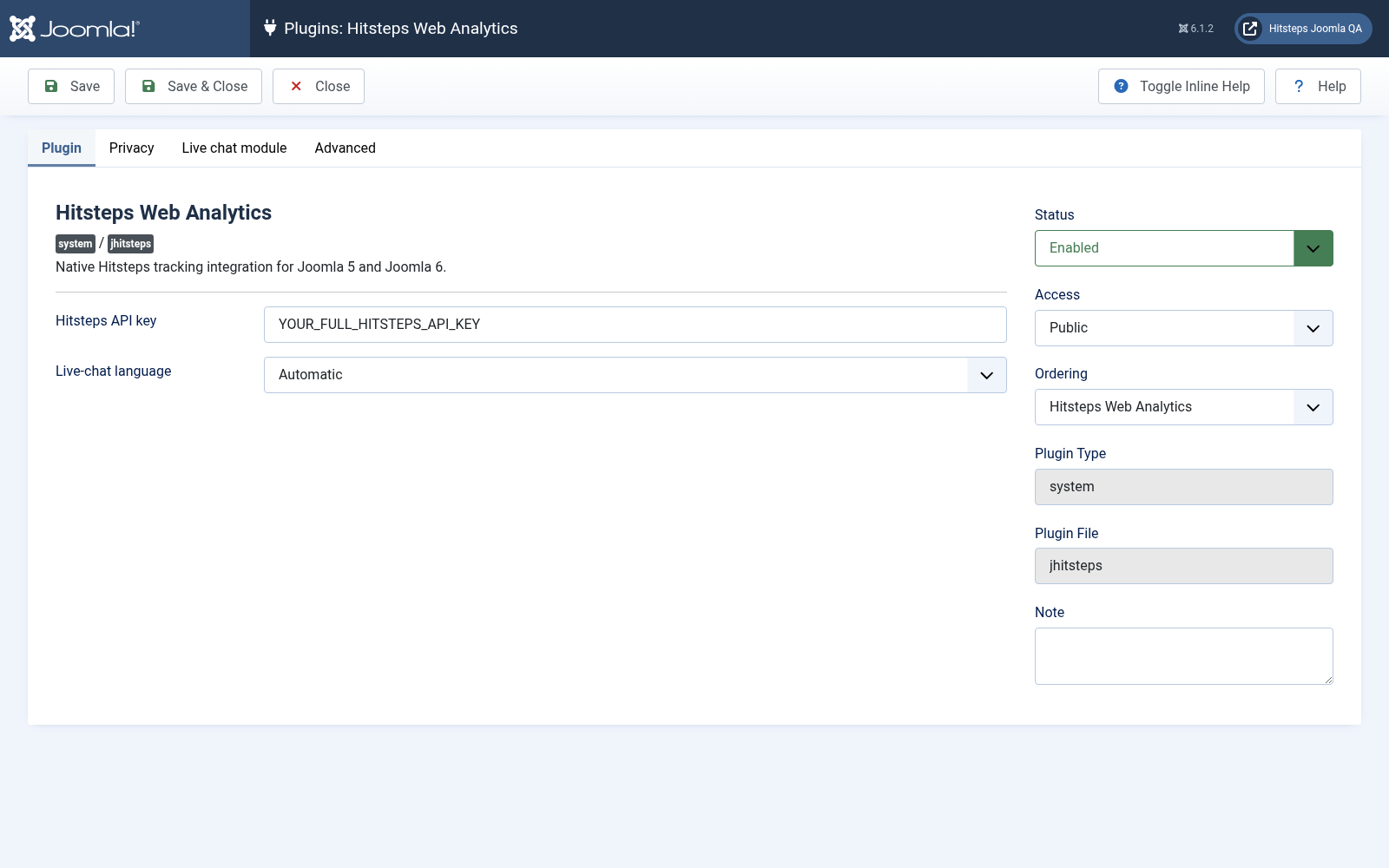 Configure Hitsteps